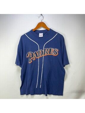 Vintage 90s San Diego Padres Navy Graphic MLB T-Shirt XL